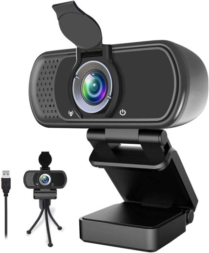 Webcam HD 1080p ,Live Streaming HD Camera with Stereo Microphone, PC Desktop or Laptop USB Webcam with 110 Degree View Angle, for Switch 2,Video Calling, Recording,...