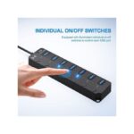 7 In 1 USB HUB Hub Ethernet Noir