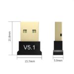 Adaptateur De Transmission Sans Fil Bluetooth 5.1 Pilote Gratuit USB-noir