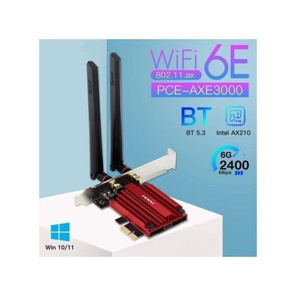 Adaptateur PCI-E Wi-Fi 6E AX210 5374Mbps, 2.4/5/6Ghz,arte Réseau WiFi