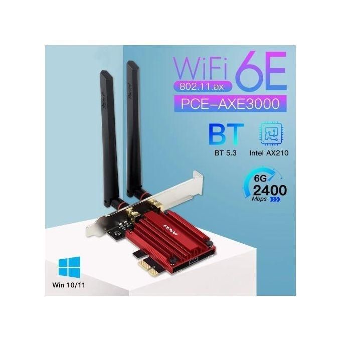 Adaptateur PCI-E Wi-Fi 6E AX210 5374Mbps, 2.4/5/6Ghz,arte Réseau WiFi