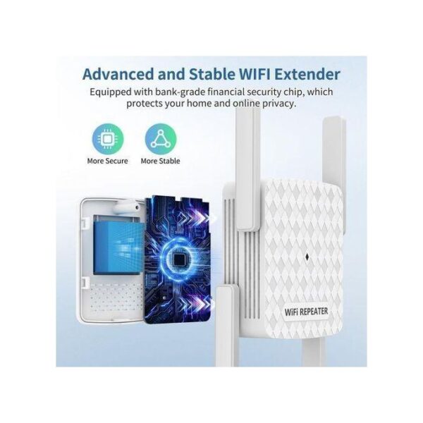 Amplificateur D'extension WiFi,Amplificateur De Signal WiFi 300 Mbps, Double Bande 2,4 GHz