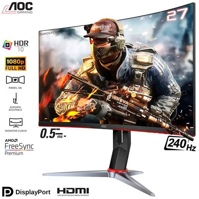 Aoc ECRAN GAMER 27 POUCES INCURVÉ 250HZ - 0.5 Ms