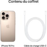 Apple iPhone 16 Pro (128 Go) - Titane Sable