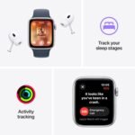 Apple Watch SE (2nd Gen) [GPS 44mm] Smartwatch with Midnight Aluminum Case with Midnight Sport Band M/L. Fitness & Sleep Tracker, Crash Detection, Heart Rate Monitor