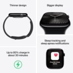 Apple Watch Series 10 [GPS 46mm] with Jet Black Aluminium Case with Ink Sport Loop. Fitness Tracker, ECG App, Always-On Retina Display, Carbon Neutral with AppleCare+ (2-years)