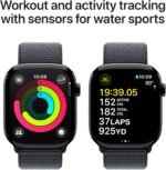 Apple Watch Series 10 [GPS 46mm] with Jet Black Aluminium Case with Ink Sport Loop. Fitness Tracker, ECG App, Always-On Retina Display, Carbon Neutral with AppleCare+ (2-years)