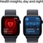 Apple Watch Series 10 [GPS 46mm] with Jet Black Aluminium Case with Ink Sport Loop. Fitness Tracker, ECG App, Always-On Retina Display, Carbon Neutral with AppleCare+ (2-years)