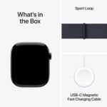 Apple Watch Series 10 [GPS 46mm] with Jet Black Aluminium Case with Ink Sport Loop. Fitness Tracker, ECG App, Always-On Retina Display, Carbon Neutral with AppleCare+ (2-years)