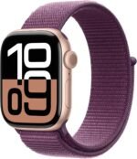 Apple Watch Series 10 [GPS 46mm] with Jet Black Aluminium Case with Ink Sport Loop. Fitness Tracker, ECG App, Always-On Retina Display, Carbon Neutral with AppleCare+ (2-years)