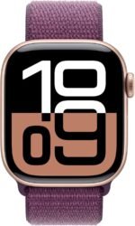 Apple Watch Series 10 [GPS 46mm] with Jet Black Aluminium Case with Ink Sport Loop. Fitness Tracker, ECG App, Always-On Retina Display, Carbon Neutral with AppleCare+ (2-years)