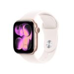 Apple Watch Series 11 [GPS 42mm] Smartwatch with Rose Gold Aluminum Case with Light Blush Sport Band - S/M. Sleep Score, Fitness Tracker, Health Monitoring, Always-On Display,...