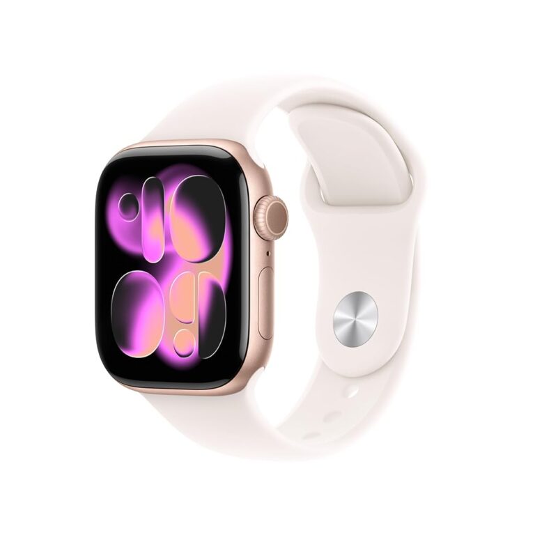 Apple Watch Series 11 [GPS 42mm] Smartwatch with Rose Gold Aluminum Case with Light Blush Sport Band - S/M. Sleep Score, Fitness Tracker, Health Monitoring, Always-On Display,...