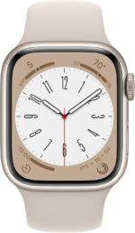 Apple Watch Series 8 (GPS, 41MM) - Starlight Aluminum Case with Starlight Sport Band M/L (Renewed Premium)