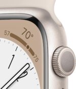 Apple Watch Series 8 (GPS, 41MM) - Starlight Aluminum Case with Starlight Sport Band M/L (Renewed Premium)