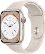 Apple Watch Series 8 (GPS, 41MM) - Starlight Aluminum Case with Starlight Sport Band M/L (Renewed Premium)