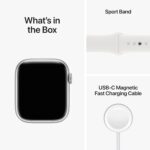 Apple Watch Series 8 [GPS + Cellular, 45mm] - Silver Aluminum Case with White Sport Band, M/L (Renewed)