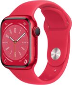 Apple Watch Series 8 [GPS + Cellular, 45mm] - Silver Aluminum Case with White Sport Band, M/L (Renewed)