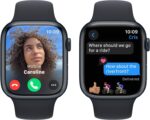 Apple Watch Series 9 [GPS + Cellular 45mm] Silver Aluminum Case with Storm Blue Sport Band S/M (Renewed Premium)