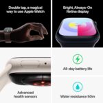 Apple Watch Series 9 [GPS + Cellular 45mm] Silver Aluminum Case with Storm Blue Sport Band S/M (Renewed Premium)