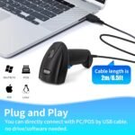 Barcode Scanner USB 1D Wired CCD Barcode Reader Supports Screen Scan Bar Code Scanners for Store, Supermarket, Warehouse-U1