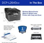 Brother DCP-L2640DW Wireless Compact Monochrome Multi-Function Laser Printer with Copy and Scan, Duplex, Mobile, Black & White | Includes Refresh Subscription Trial(1), Works...