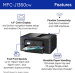 Brother Work Smart 1360 Wireless Color Inkjet All-in-One Printer with Automatic Duplex Printing and 1.8” Color Display | Includes Refresh Subscription Trial(1) (MFC-J1360DW)...