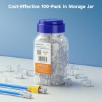 Cable Matters 100-Pack Cat 6 Pass Through RJ45 Connectors, 50Âµ Gold Plated (Cat 6 Ends / Cat6 Connector /RJ45 Modular Plugs/Ethernet Plugs/Network Connector) for Solid or...