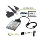 Câble USB 2.0 vers SATA, boîtier de disque dur externe de 2,5 pouces pour disques SSD, adaptateur de disque dur - Noir