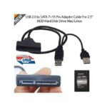 Câble USB 2.0 vers SATA, boîtier de disque dur externe de 2,5 pouces pour disques SSD, adaptateur de disque dur - Noir