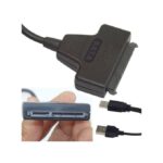 Câble USB 2.0 vers SATA, boîtier de disque dur externe de 2,5 pouces pour disques SSD, adaptateur de disque dur - Noir