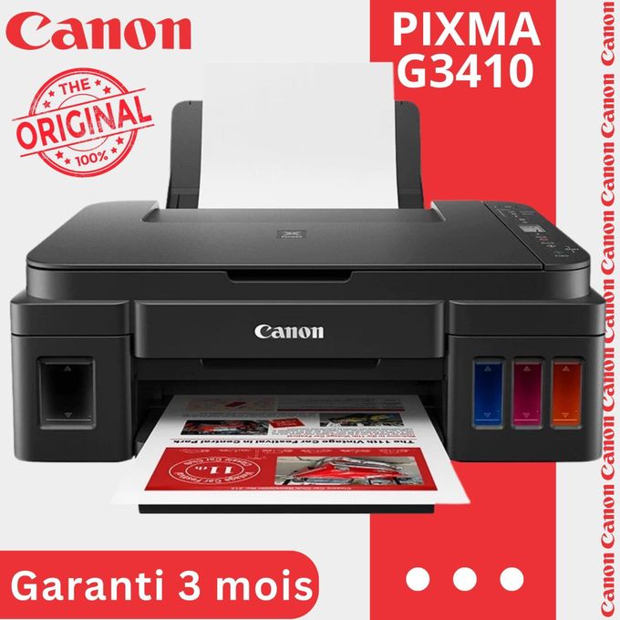 Canon IMPRIMANTE JET D'ENCRE PIXMA G3410 Paquet A4 - WiFi - 7000 PAGES En Noir Et 6000 PAGES En COULEUR Noir