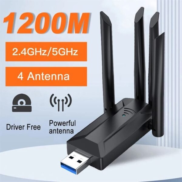 Carte Réseau Sans Fil Haute Vitesse 1200Mbps, Adaptateur WiFi 2.4G/5G, émetteur De Signal Réseau