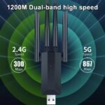 Carte Réseau Sans Fil Haute Vitesse 1200Mbps, Adaptateur WiFi 2.4G/5G, émetteur De Signal Réseau