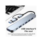 Concentrateur USB 3.0 7 En 1, Répartiteur De Type-C2.0, Adaptateur, Station D'accueil à Double Tête