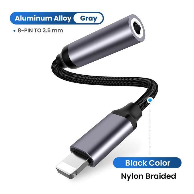 Connecteur Câble tissé Adaptateur Iphone IOS vers Audio Jack 3,5mm - Téléphone / Tablette - écouteur casque