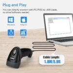 Eyoyo EYH2 Handheld USB 2D Barcode Scanner, Wired Automatic QR Code Scanner PDF417 Data Matrix Bar Code Reader with Long USB Cable for POS Mobile Payment, Convenience Store,...