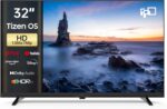 FPD 32 Inch Smart TV, Tizen OS Compatible with Samsung TV Plus, 720p HD WiFi Television with Dolby Audio, HDR 10, HDMI, Bluetooth, Flat Screen Television Built-in Google Cast...