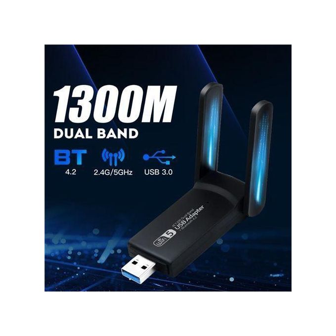 GALUIN Adaptateur Wifi Usb 3.0 1300Mbps Bluetooth 4.2 Dual Band