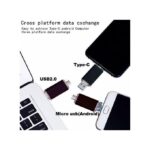 GUEETON Clé USB - OTG 128 Go Micro USB Type C 3 in 1