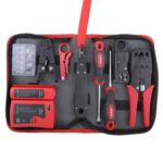 Hi-Spec 9pc Network Cable Tester Tool Kit Set for CAT5, CAT6, RJ11, RJ45. Ethernet LAN Crimper, Punchdown, Coax Stripper & More