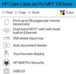 HP Color Laserjet Pro MFP 3301sdw Wireless All-in-One Color Laser Printer, Office Printer, Scanner, Copier, ADF, Duplex, Best for Office (499Q3F)