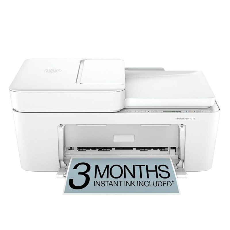HP DeskJet 4227e Wireless All-in-One Color Inkjet Printer, Scanner, Copier, Best-for-Home, 3 Month Instant Ink Trial Included, AI-Enabled (6W7F0A)