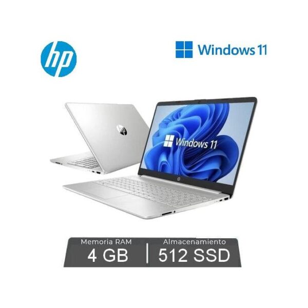 Hp DUAL CORE 15S-FQ N4120-4GO RAM / 512G GB SSD-ERAN 15'' - WINDOWS 11 - COULEUR ARGENTE