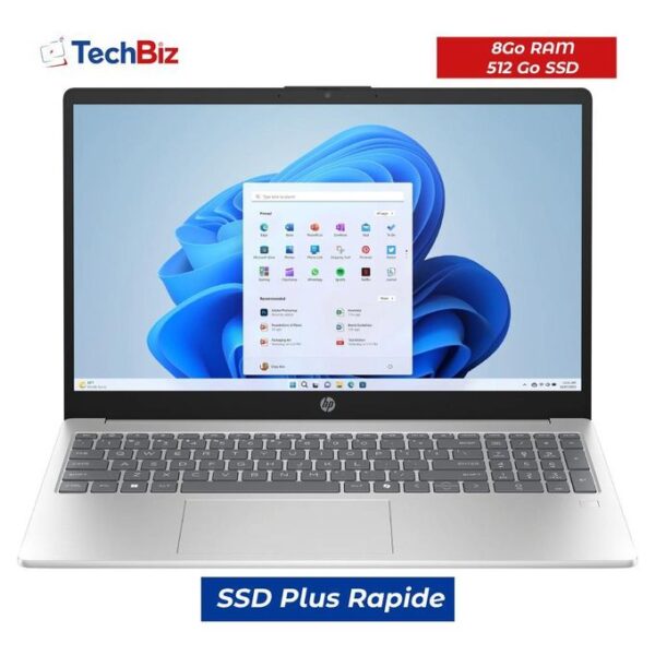 Hp Laptop 15 - Intel Core i5-1334U - 8GB RAM - 512GB SSD - Écran 15 pouces - Windows 11 - Garantie 12 mois
