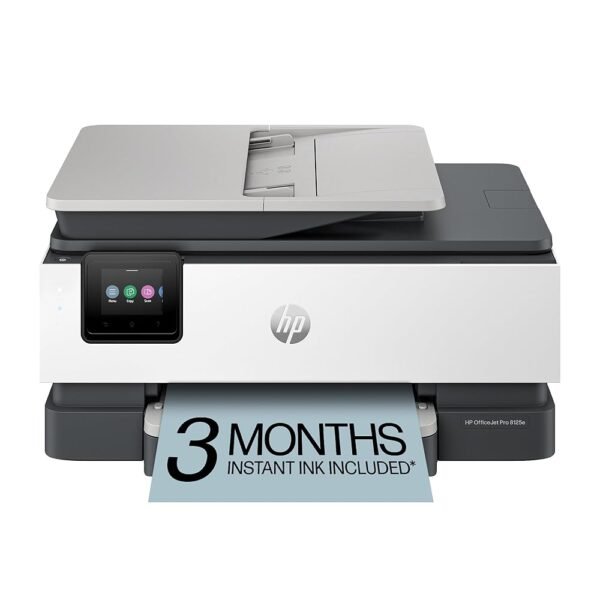 HP OfficeJet Pro 8125e Wireless All-in-One Color Inkjet Printer, Print, scan, Copy, ADF, Duplex Printing Best-for-Home Office, 3 Month Instant Ink Trial Included, AI-Enabled...