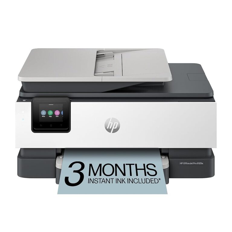 HP OfficeJet Pro 8125e Wireless All-in-One Color Inkjet Printer, Print, scan, Copy, ADF, Duplex Printing Best-for-Home Office, 3 Month Instant Ink Trial Included, AI-Enabled...