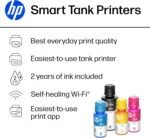 HP Smart Tank 5101 Wireless All-in-One Refillable Ink Tank Printer, Scanner, Copier with 2 years of Ink included, Wireless printer for home use (1F3Y0A)