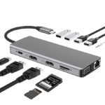 Hub USB 12 en 1 de type C vers HDTV avec 2 ports HDMI ADAPTATEUR DOCKING STATION