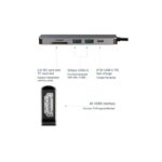 Hub - USB 3.0 - Type-C - HDMI + PD + TF +SD - 6 En 1 - Compatible HDMI 4K - Gris